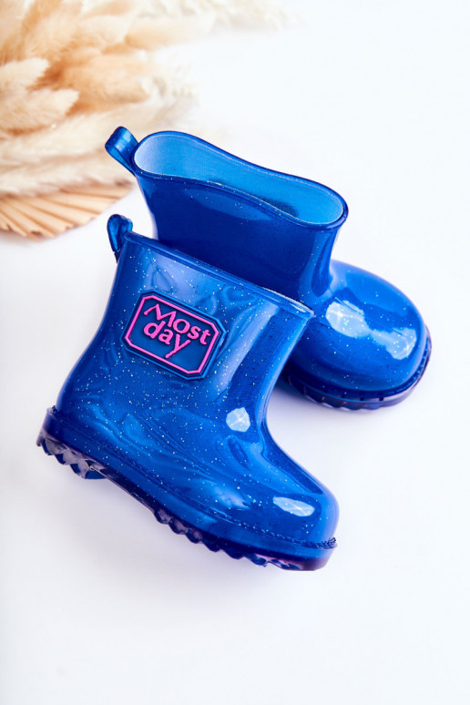 Botas infantis de borracha na cor azul escuro Rain Botas infantis de borracha na cor azul escuro Rain