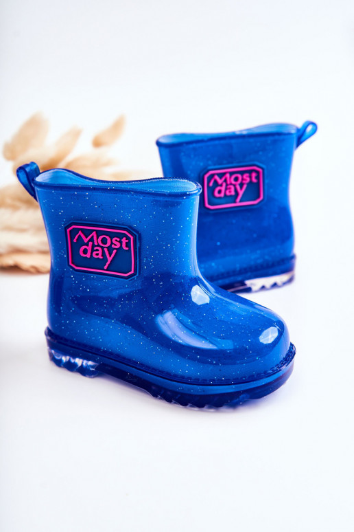 Botas infantis de borracha na cor azul escuro Rain Botas infantis de borracha na cor azul escuro Rain