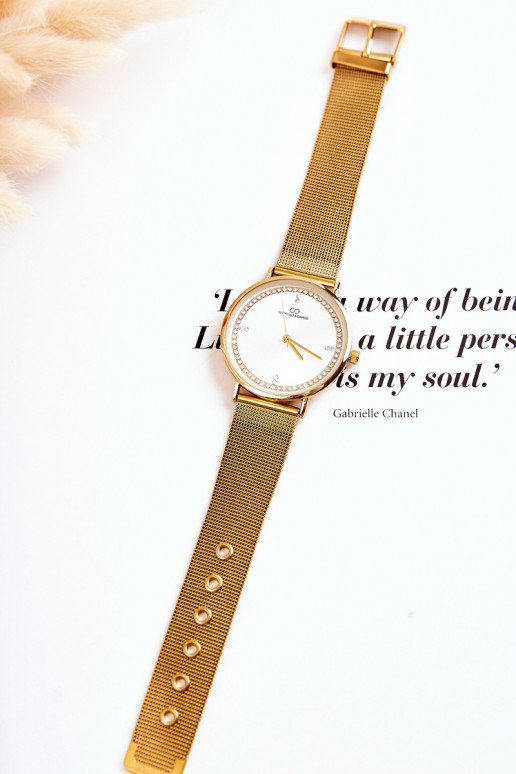 Relógio feminino Giorgio & Dario com olhos brilhantes na cor dourada Relógio feminino Giorgio & Dario com olhos brilhantes na cor dourada