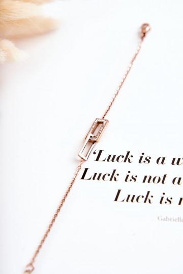 Pulseira com olhos brilhantes em ouro rosa