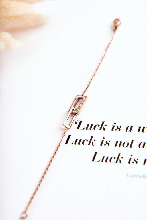 Pulseira com olhos brilhantes em ouro rosa Pulseira com olhos brilhantes em ouro rosa