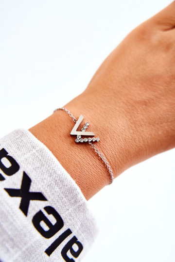 Pulseira com corrente com olhos brilhantes, cor prata 2