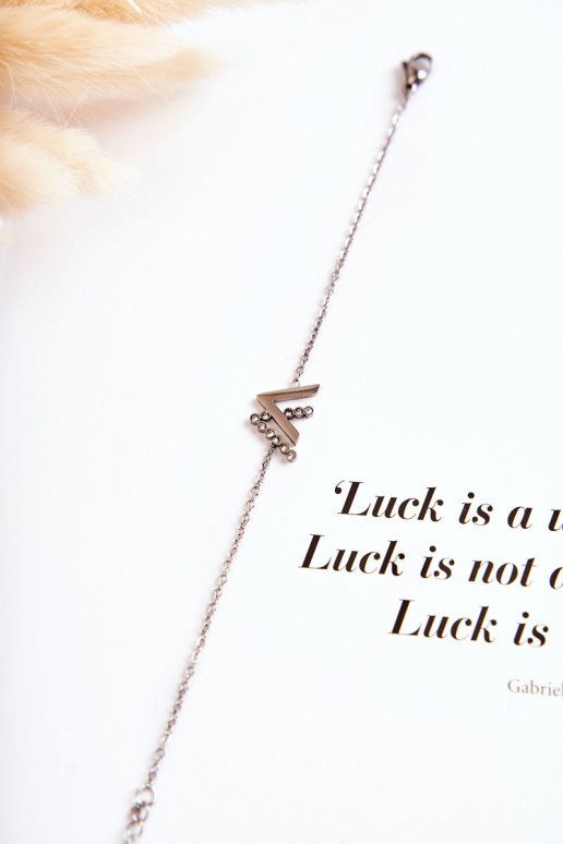 Pulseira com corrente com olhos brilhantes, cor prata Pulseira com corrente com olhos brilhantes, cor prata