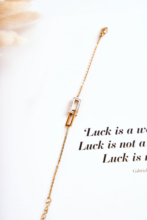 Pulseira feminina com olhos brilhantes na cor dourada Pulseira feminina com olhos brilhantes na cor dourada