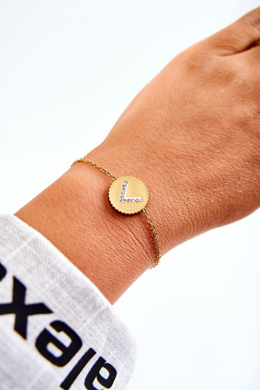 Pulseira feminina com enfeites e olhos de zircão na cor dourada Pulseira feminina com enfeites e olhos de zircão na cor dourada