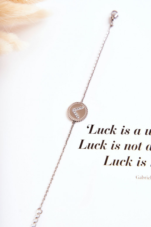 Pulseira feminina com enfeites e olhos de zircão, cor prata Pulseira feminina com enfeites e olhos de zircão, cor prata