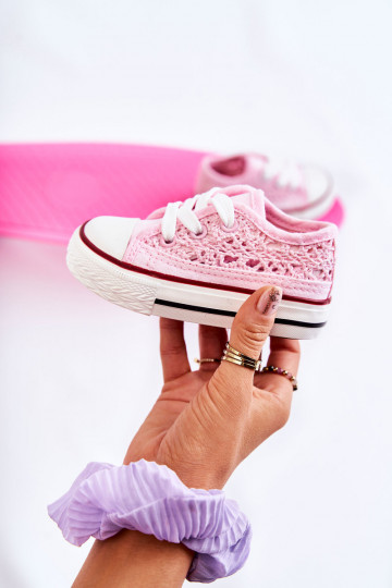 Calçado infantil de lazer com atacadores em Roly-Poly branco