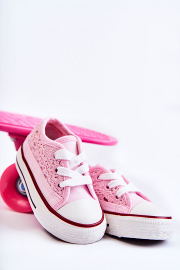 Calçado infantil de lazer com atacadores em Roly-Poly branco 2