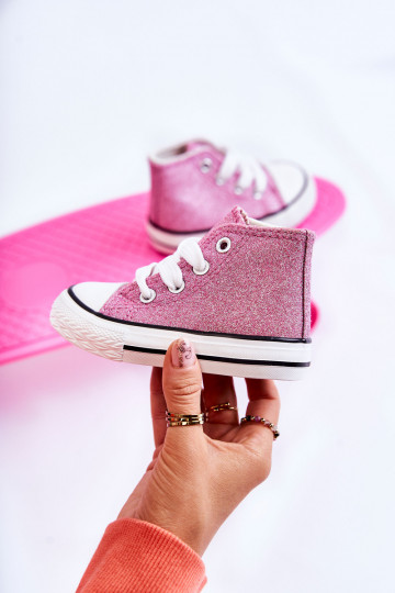 Tênis Catrina de couro com salto na cor rosa 2