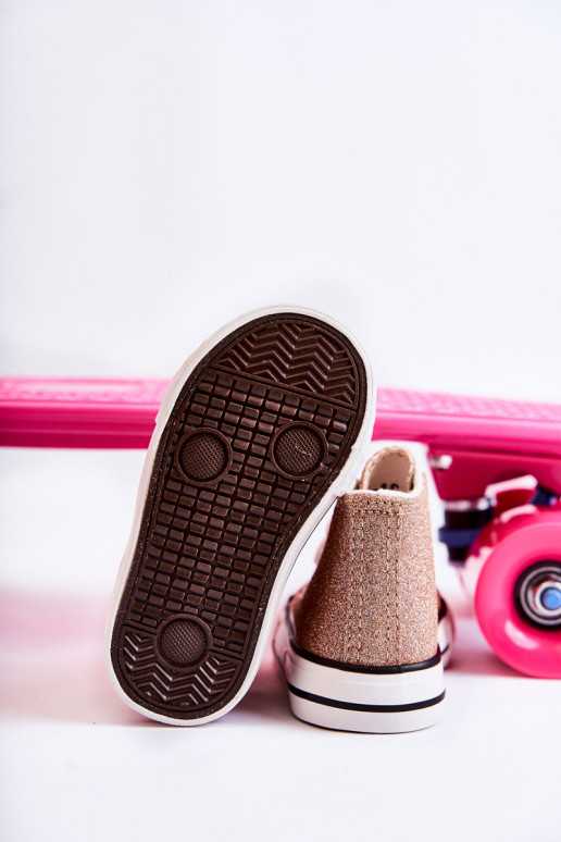 Tênis Catrina de couro na cor ouro rosa Tênis Catrina de couro na cor ouro rosa