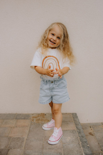 Calçado infantil de lazer com salto rosa Mona 2