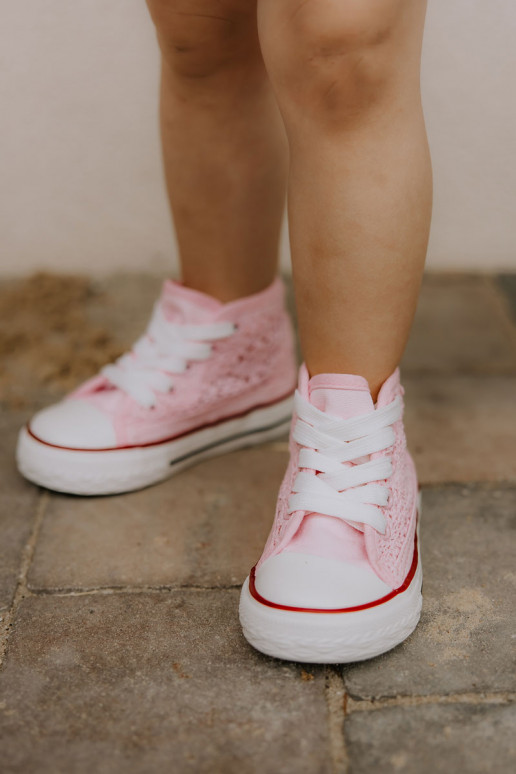 Calçado infantil de lazer com salto rosa Mona