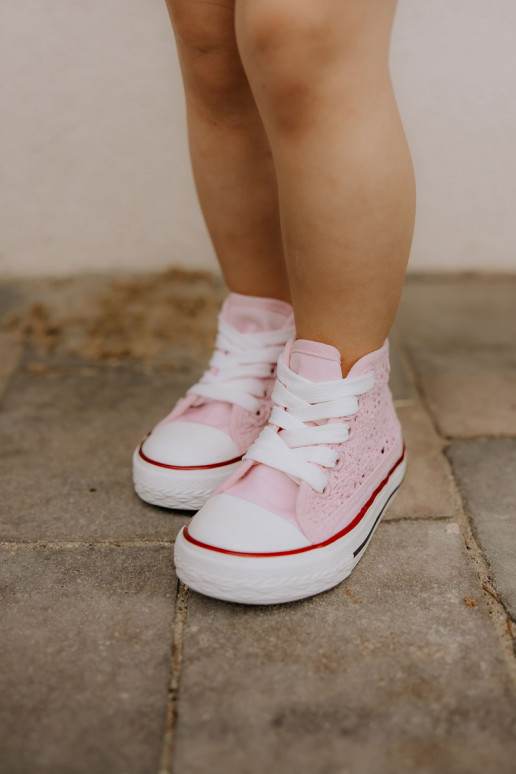 Calçado infantil de lazer com salto rosa Mona