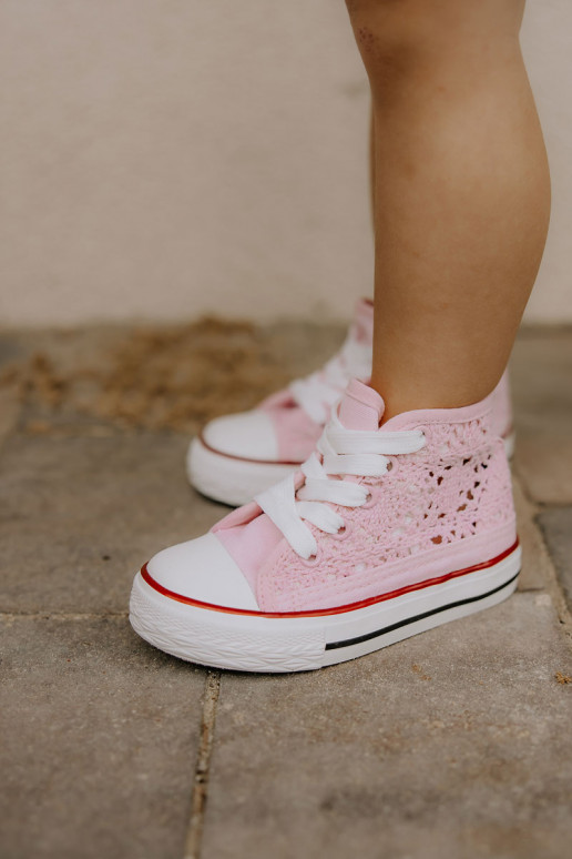 Calçado infantil de lazer com salto rosa Mona