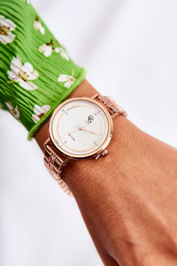Relógio feminino GG Luxe cor ouro rosa 2