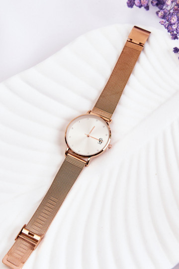 Relógio GG Luxe cor ouro rosa