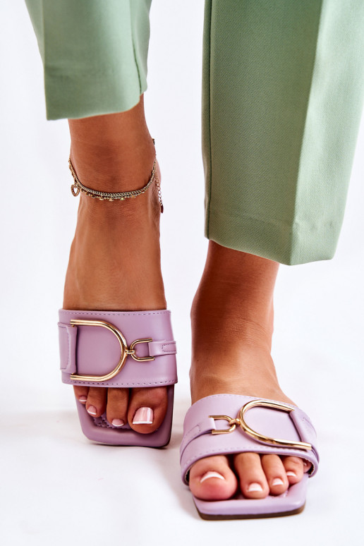 Modelo clássico Chinelos com enfeites cor roxa Shilla