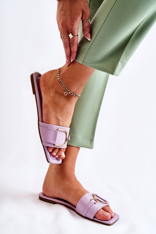 Modelo clássico Chinelos com enfeites cor roxa Shilla