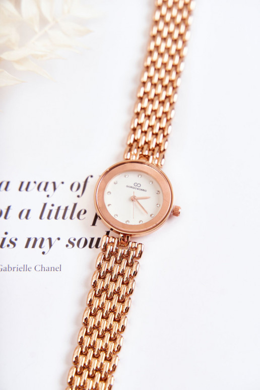 Relógio feminino Giorgio & Dario com olhos brilhantes em ouro rosa Relógio feminino Giorgio & Dario com olhos brilhantes em ouro rosa