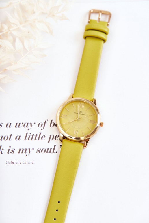 Relógio feminino com pulseira de couro Giorgio&Dario