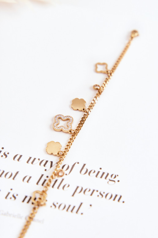 Pulseira com lindos detalhes na cor dourada