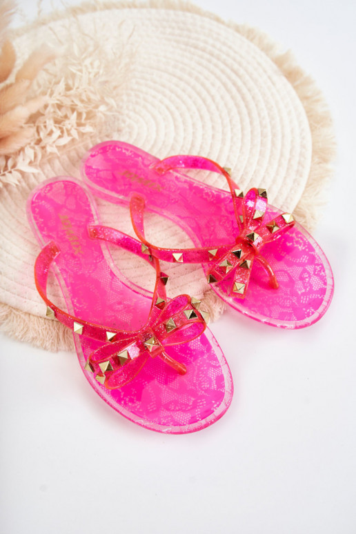 Chinelos elegantes de borracha Monise rosa