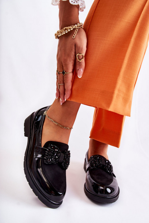 sapatos de couro envernizado com fitas em preto Laurent sapatos de couro envernizado com fitas em preto Laurent