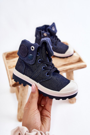 Sapatos casuais infantis com tiras em azul escuro Tobby 2
