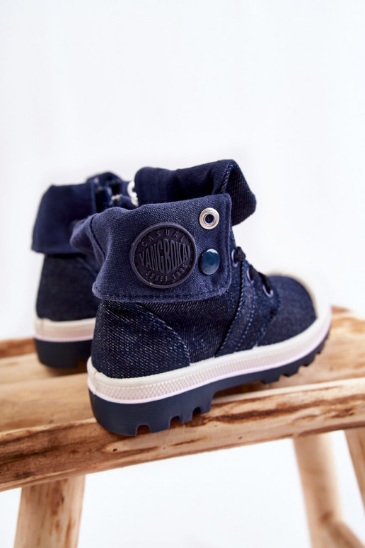 Sapatos casuais infantis com tiras em azul escuro Tobby