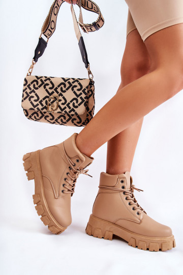 Botas femininas flavin bege aquecidas 2