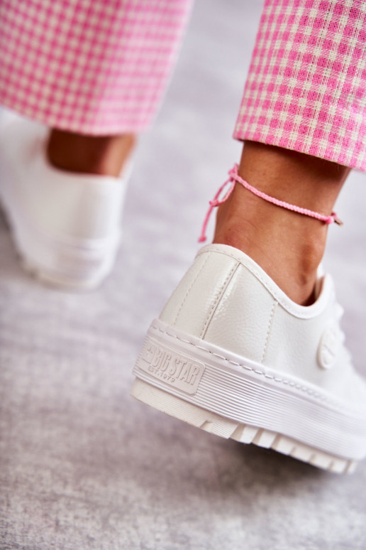 sapatos de lazer com efeito verniz Big Star KK274045 cor branca