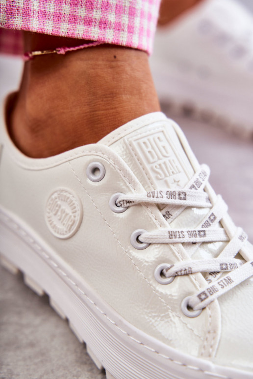 sapatos de lazer com efeito verniz Big Star KK274045 cor branca