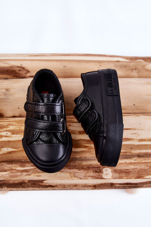 Sapatos casuais infantis com fechos adesivos BIG STAR KK374090 preto