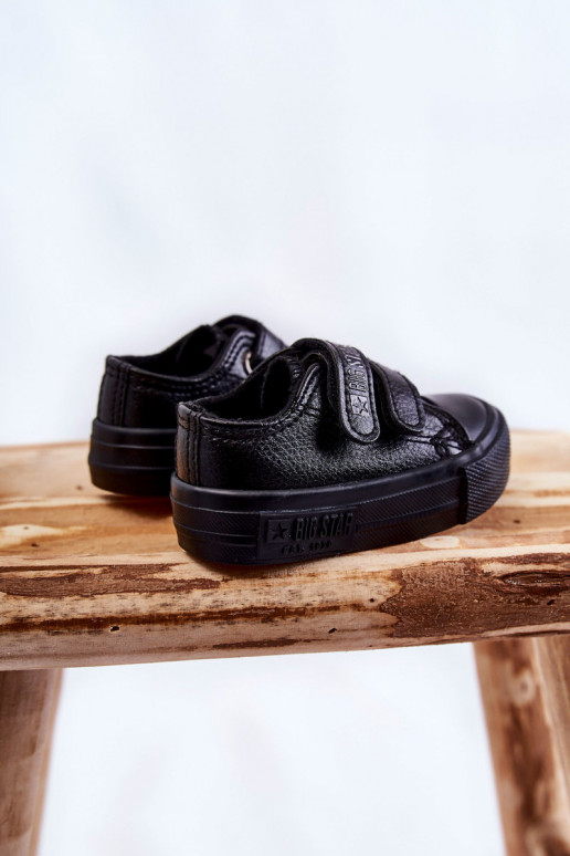 Sapatos casuais infantis com fechos adesivos BIG STAR KK374090 preto