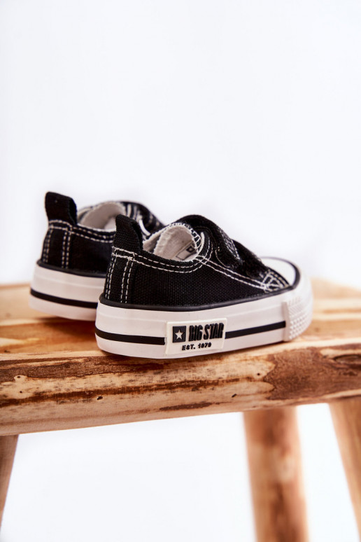 Sapatos casuais infantis com fechos adesivos BIG STAR KK374074 preto e branco