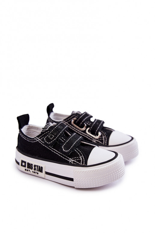 Sapatos casuais infantis com fechos adesivos BIG STAR KK374074 preto e branco