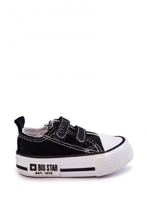 Sapatos casuais infantis com fechos adesivos BIG STAR KK374074 preto e branco Sapatos casuais infantis com fechos adesivos BIG STAR KK374074 preto e branco
