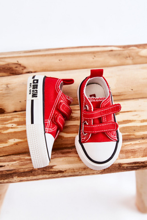 Calçado infantil de lazer com fechos adesivos BIG STAR KK374076 vermelho