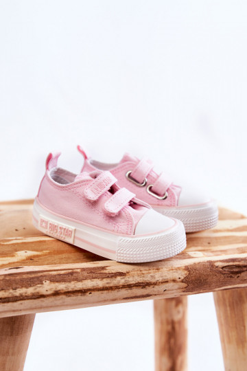 Sapatos casuais infantis com fechos adesivos BIG STAR KK374077 rosa