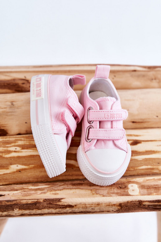 Sapatos casuais infantis com fechos adesivos BIG STAR KK374077 rosa