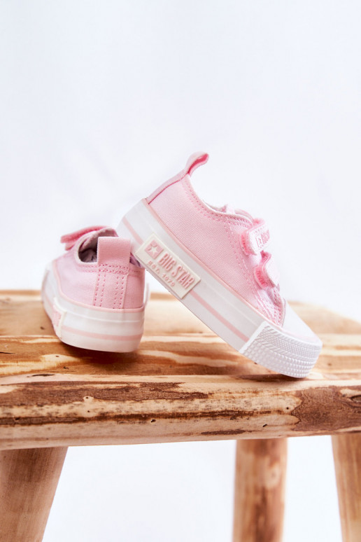 Sapatos casuais infantis com fechos adesivos BIG STAR KK374077 rosa Sapatos casuais infantis com fechos adesivos BIG STAR KK374077 rosa