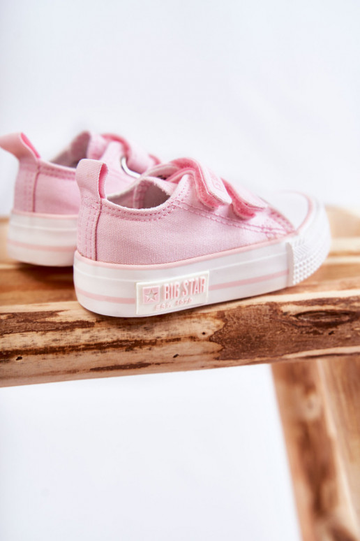 Sapatos casuais infantis com fechos adesivos BIG STAR KK374077 rosa