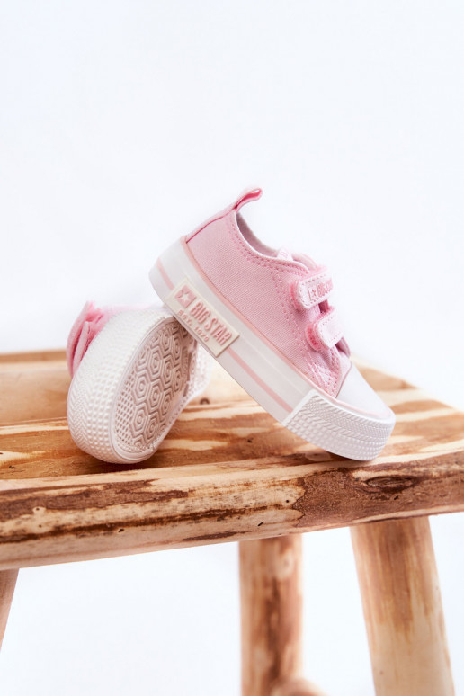 Sapatos casuais infantis com fechos adesivos BIG STAR KK374077 rosa