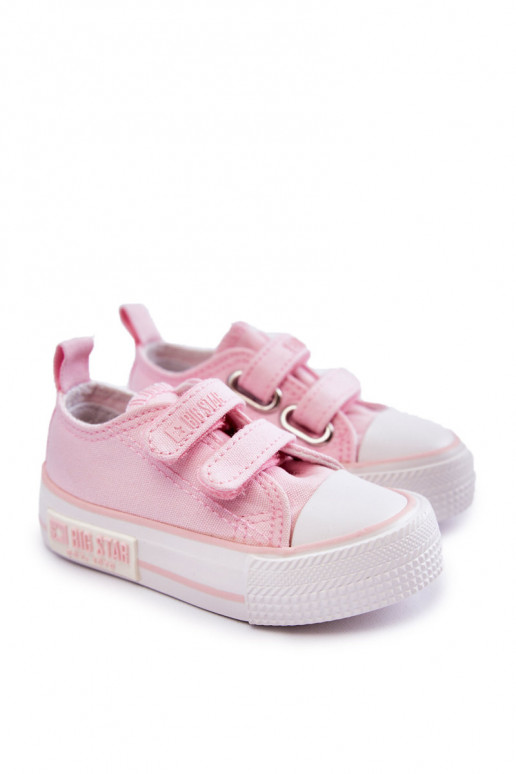Sapatos casuais infantis com fechos adesivos BIG STAR KK374077 rosa