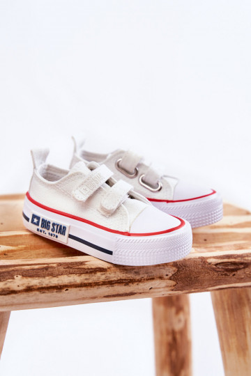 Calçado infantil de lazer com fechos adesivos BIG STAR KK374079 cor branca
