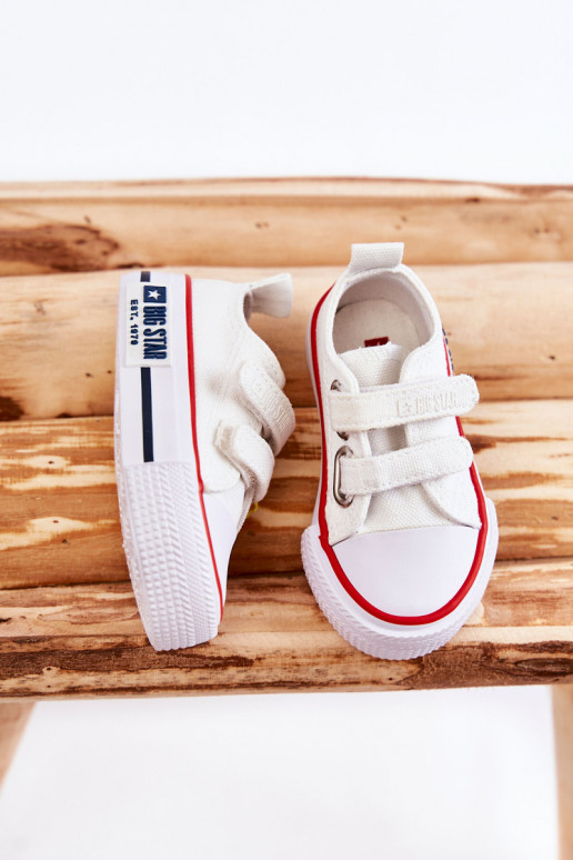 Calçado infantil de lazer com fechos adesivos BIG STAR KK374079 cor branca