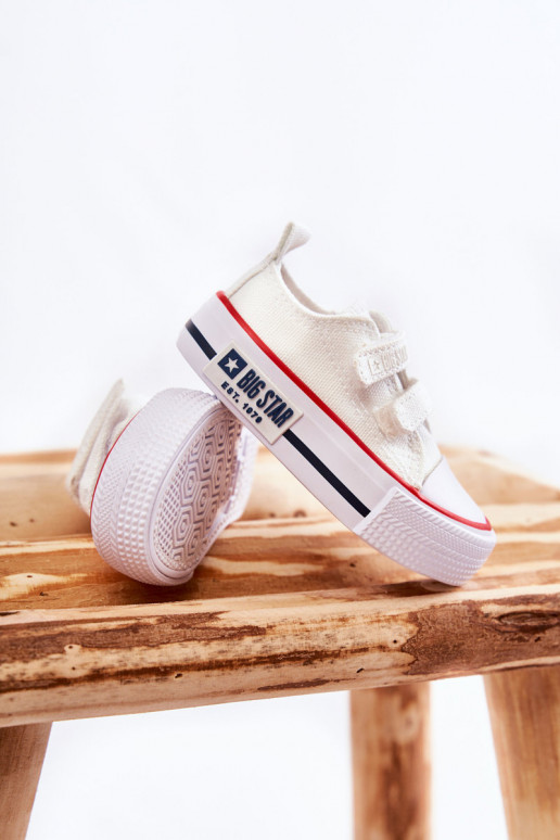 Calçado infantil de lazer com fechos adesivos BIG STAR KK374079 cor branca