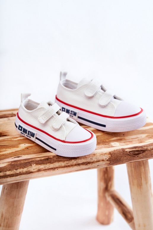 Calçado infantil de lazer com fechos adesivos BIG STAR KK374079 cor branca