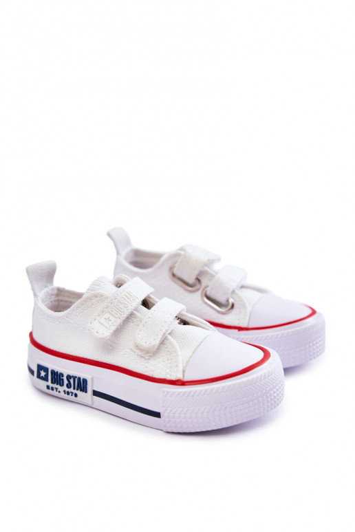 Calçado infantil de lazer com fechos adesivos BIG STAR KK374079 cor branca