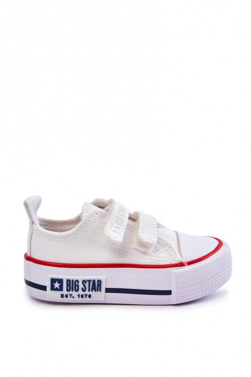 Calçado infantil de lazer com fechos adesivos BIG STAR KK374079 cor branca